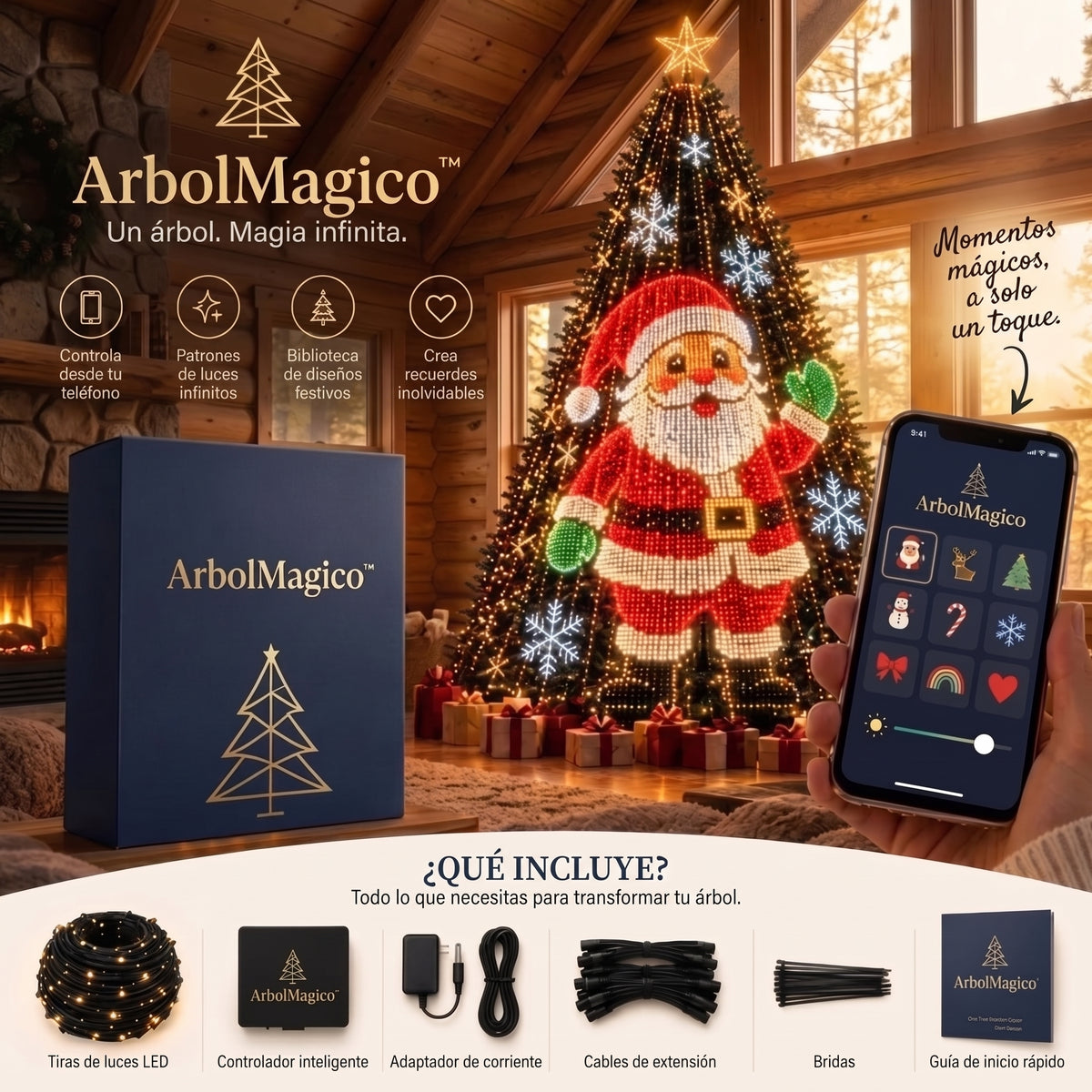 Luces de Árbol de Navidad Inteligentes y Animadas